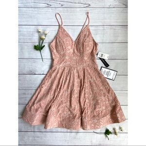 Sequin Hearts Lace Fit And Flare Dress